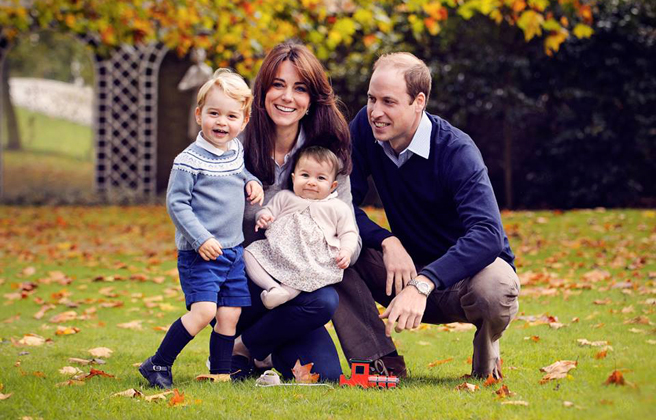 Герцогиня Кэтрин, принц Уильям, принц Джордж и принцесса Шарлотта